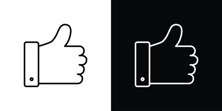 Like button icon in black. flat graphic vector icon