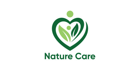 logo design love and people,nature,leaf,design symbol,icon,idea,creative,elegant.
