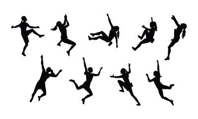 Female climbing silhouette