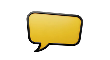 Fototapeta premium 3D Isolated Yellow Speech Bubble on transparent Background with Rounded Corners for Communication and Messaging Conceptual Idea Presentation Tool Design