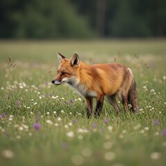 Red Fox in a Wildflower Meadow Stunning Wildlife Photography