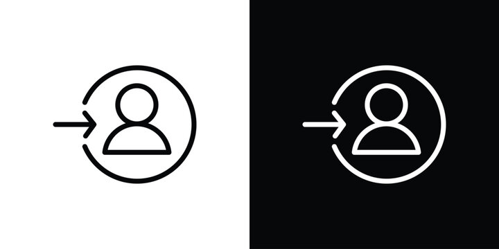 Login icon in black. flat graphic vector icon