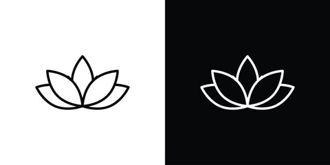 Lotus icon in black. flat graphic vector icon