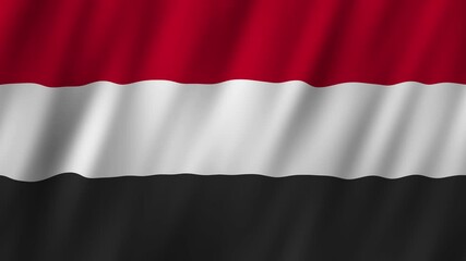 National pride displayed with Yemen flag waving in the breeze