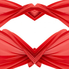 Vibrant Red Abstract Art: Symmetrical Textile Design isolated  background