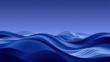 Naklejka premium Abstract blue wave pattern, with varying shades and depths, creating a serene and calming visual