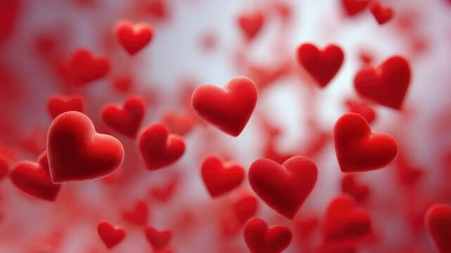 soft red valentines day heart background illustrated animation