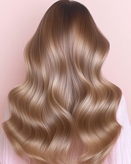 Fototapeta premium Gorgeous Long Wavy Blonde Hair Beauty Salon Style