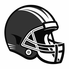 Fototapeta premium American Football Helmet – Black and White Vector Illustration