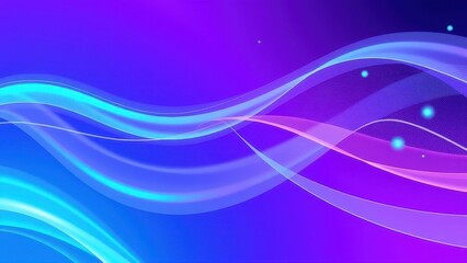 Fototapeta premium Abstract blue and purple background with glowing lines and floating particles