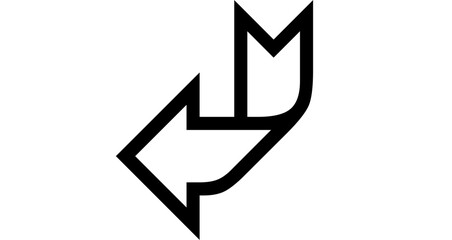 Abstract Black Arrow Design Element for Branding Website Interface Graphic Design