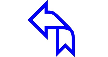 Bold Blue Arrow Design Element for Website Navigation or App Interface