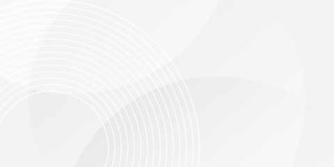 White geometric abstract background overlap layer on bright space with lines effect decoration. Modern graphic design element circles style concept for banner.