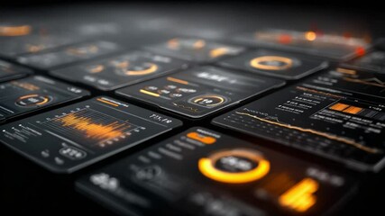 Futuristic digital dashboards displaying real-time data and financial analytics - Powered by Adobe