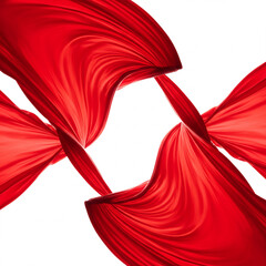 Dynamic Red Fabric: Abstract Swirls & Textures isolated   background