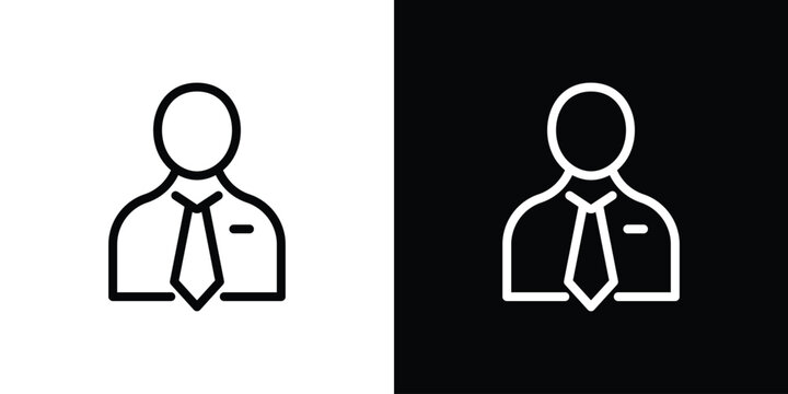 Manager icon in black. flat graphic vector icon