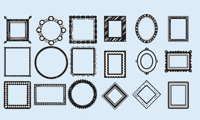 Set of Decorative vintage borders and frames set. Vector design. Photo frame for picture 