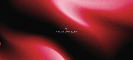 Abstract red and black gradient background with smooth flowing curves and glowing light effect trendy modern grainy texture with soft blurred shapes, banners, flyers, presentations, covers and reports
