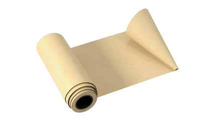 A roll of brown paper, commonly used for wrapping, crafts, or drawing.