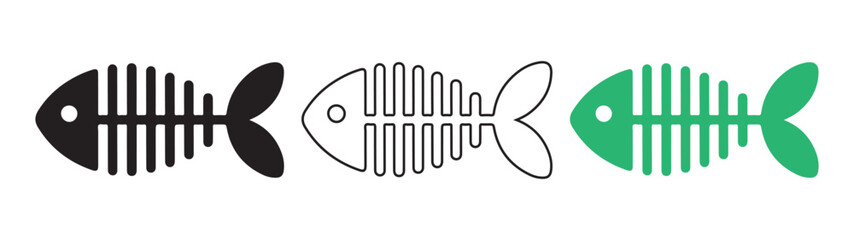 Skeleton of fish vector silhouette