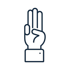 Obraz premium Hand Signal Icon for Help and Domestic Violence Alert with Three Raised Fingers
