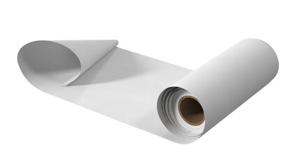 A roll of blank paper, ideal for drawing, printing, or crafting.