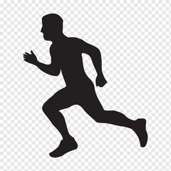Men and women Running, People doing running exercises are isolated on a white background. jogging exercise silhouette set. Man and Woman silhouettes. Variety Design. EPS 10
