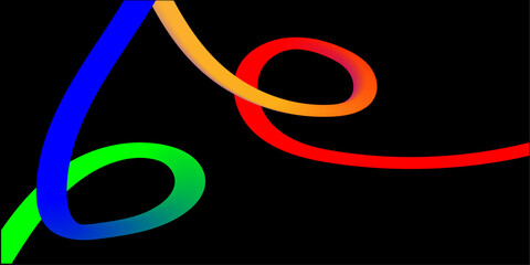 abstract colorful background. Vector Background with 3D Wavy Ribbons. Pattern with Curved Rainbow Shapes. 