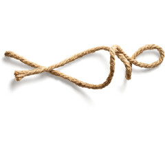 A piece of twisted rope resembling a fish shape, possibly used for decorative or crafting purposes.