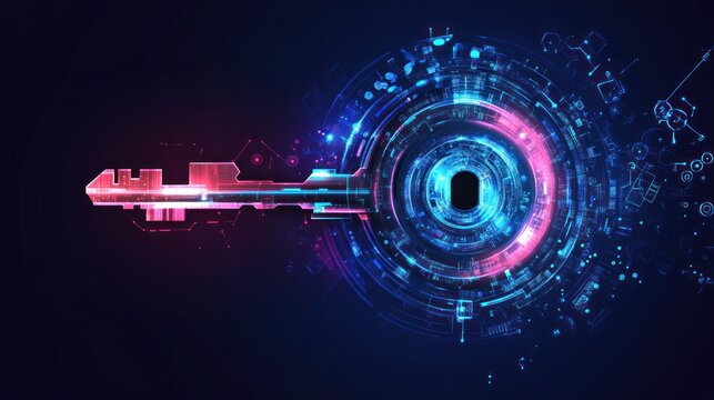 Futuristic key, digital access
