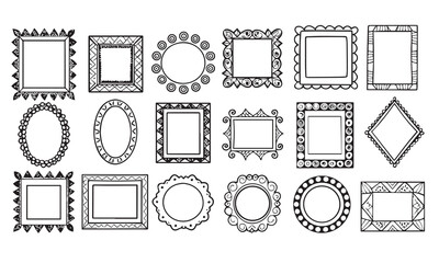 Set of Decorative vintage borders and frames set. Vector design. Photo frame for picture 