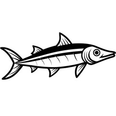 Barracuda line art vector