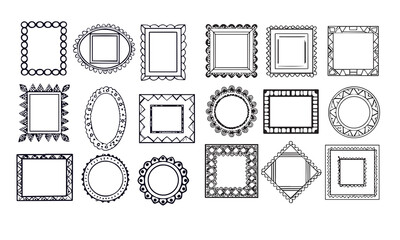 Set of Decorative vintage borders and frames set. Vector design. Photo frame for picture 