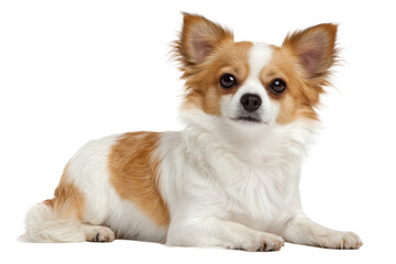 Obraz premium Cute long-haired Chihuahuas in various poses PNG with a transparent background