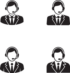 Four Customer Service Representatives Icons