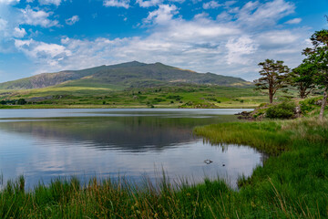 walking around Llyn y Gader in Snowdonia North Wales