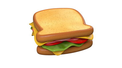 A colorful sandwich with layers of ingredients, showcasing a delicious food option.