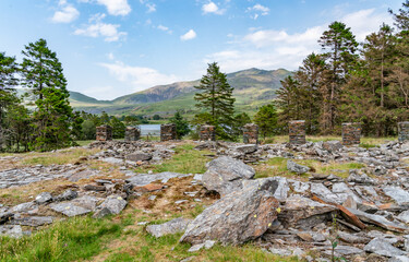 walking around Llyn y Gader in Snowdonia North Wales