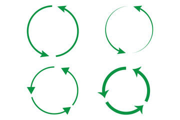 circle arrow icon set. refresh and reload icon set. recycle arrow vector icon, recycling symbol