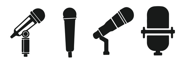 Microphone icon. Solid icon that can be applied anywhere, simple, pixel perfect and modern style
