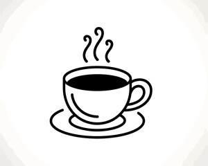 Obraz premium Aromatic Coffee Cup Illustration Steaming Hot Beverage Icon