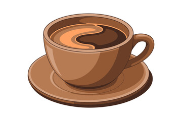 Obraz premium Aromatic Coffee Delightful Cup of Brewed Coffee in Brown Mug