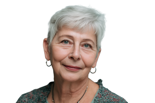 Portraits of smiling senior women wearing glasses PNG with a transparent background