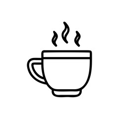 Handdrawn Outline Illustration of a Steaming Hot Drink in a Mug beverage