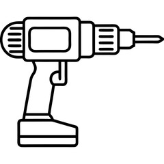 Electric Drill Minimalist Line Art Vector