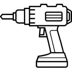 Electric Drill Minimalist Line Art Vector