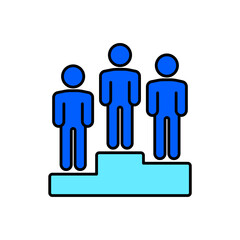 Icon a podium, isolated against a clean background.