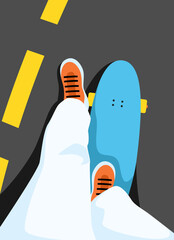 Play skateboarding illustration