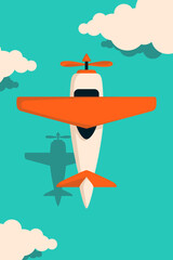 Plane flying illustration