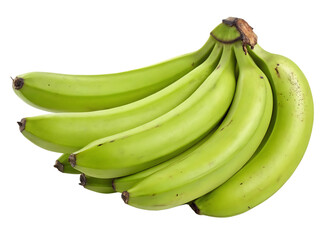 bunch of green underripe bananas isolated on white background png,  ai  generated